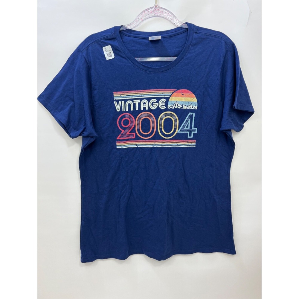 "VINTAGE 2004" Navy Blue T-Shirt Womens Size XL